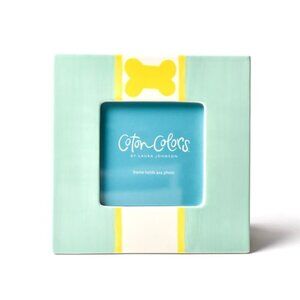 NEW Coton Colors Blue Yellow Square Dog Frame